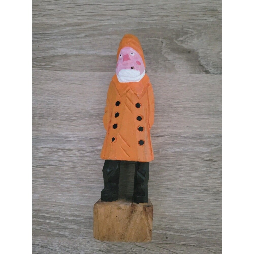 Vintage Nanco Hand Carved Wood Sea Captain Fisherman Ship Nautical 8" *No Pipe*